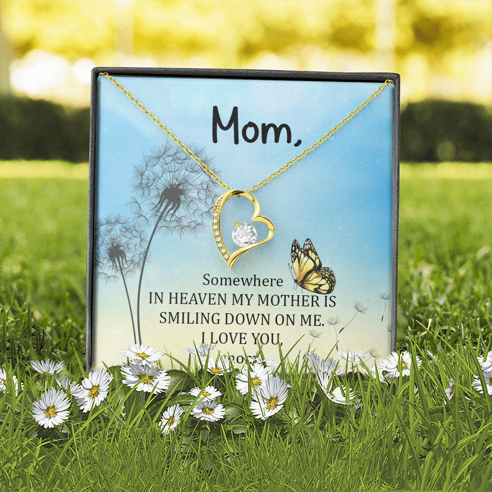 To Mom Remembrance Message Somewhere in heaven Forever Necklace w Message Card-Express Your Love Gifts