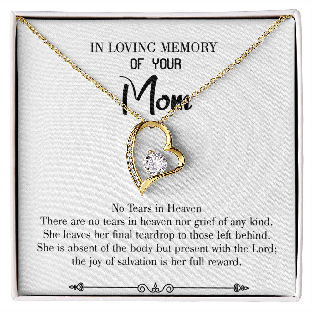 To Mom Remembrance Message Tears in Heaven Forever Necklace w Message Card-Express Your Love Gifts