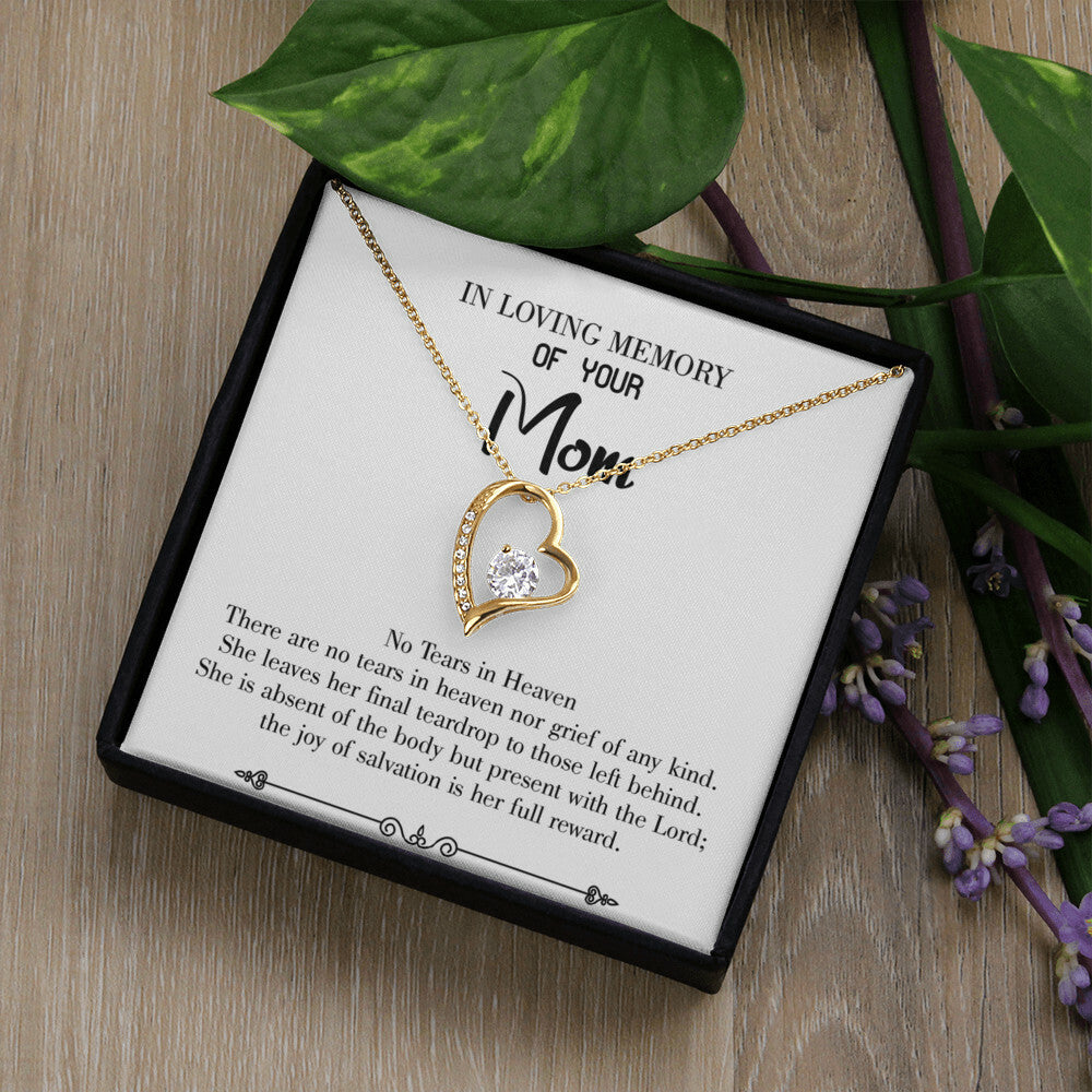 To Mom Remembrance Message Tears in Heaven Forever Necklace w Message Card-Express Your Love Gifts