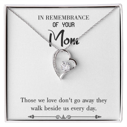 To Mom Remembrance Message Those we Love White Forever Necklace w Message Card-Express Your Love Gifts