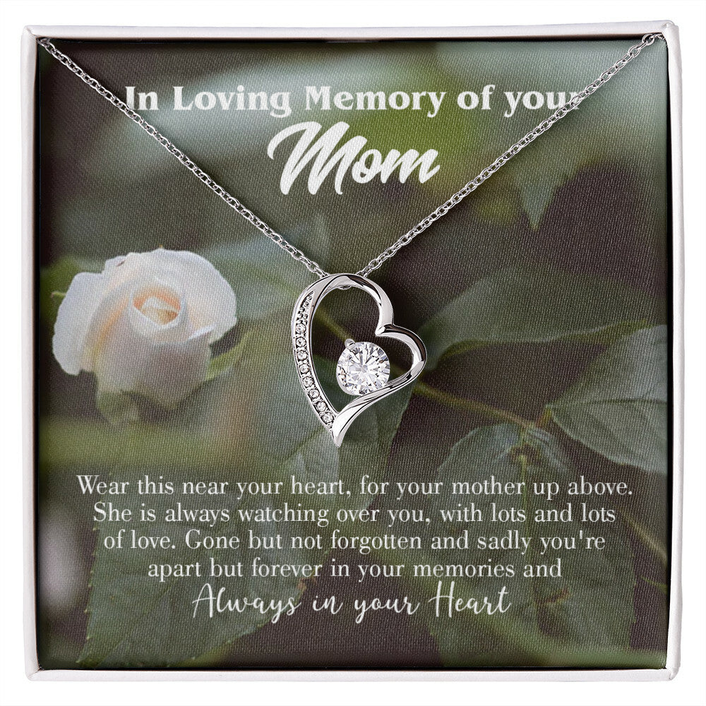 To Mom Remembrance Message Wear Near Heart Forever Necklace w Message Card-Express Your Love Gifts