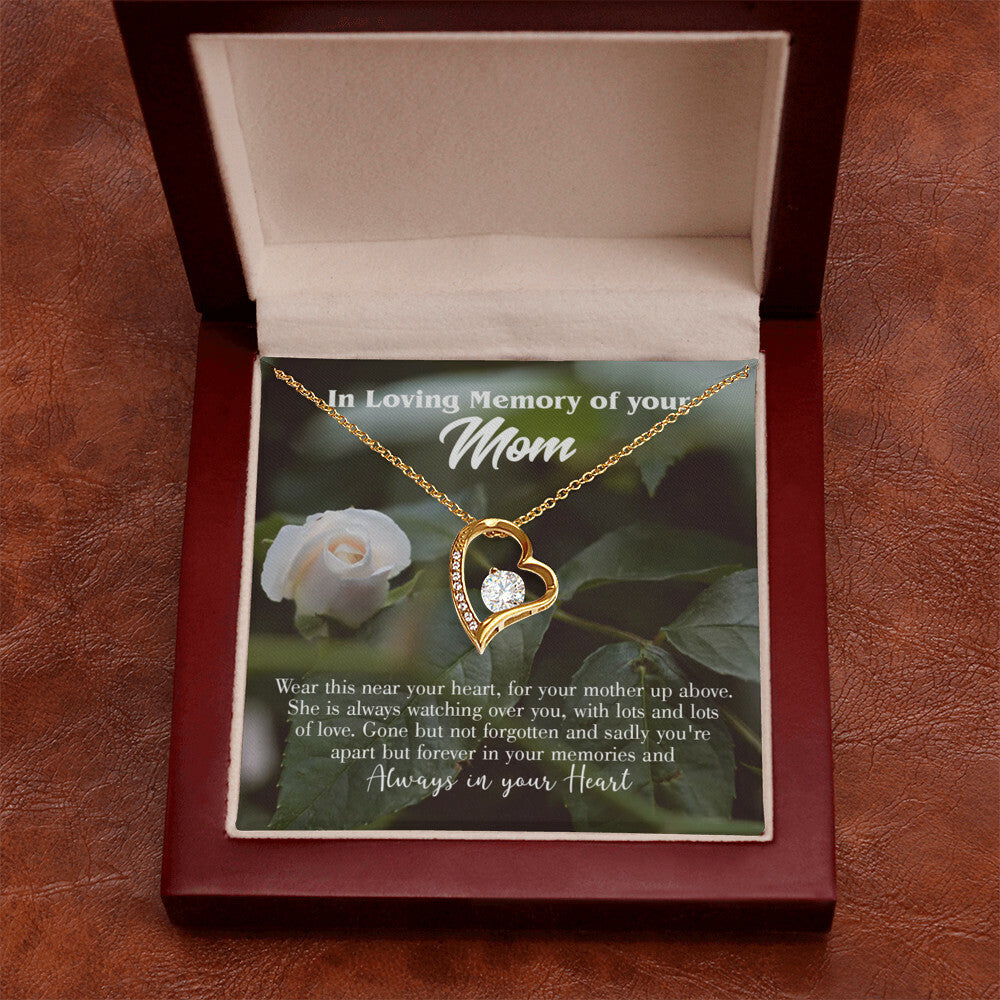 To Mom Remembrance Message Wear Near Heart Forever Necklace w Message Card-Express Your Love Gifts