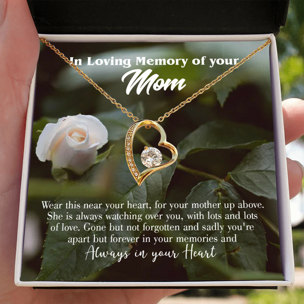 To Mom Remembrance Message Wear Near Heart Forever Necklace w Message Card-Express Your Love Gifts