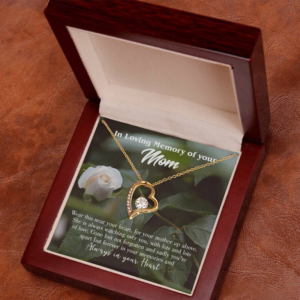 To Mom Remembrance Message Wear Near Heart Forever Necklace w Message Card-Express Your Love Gifts