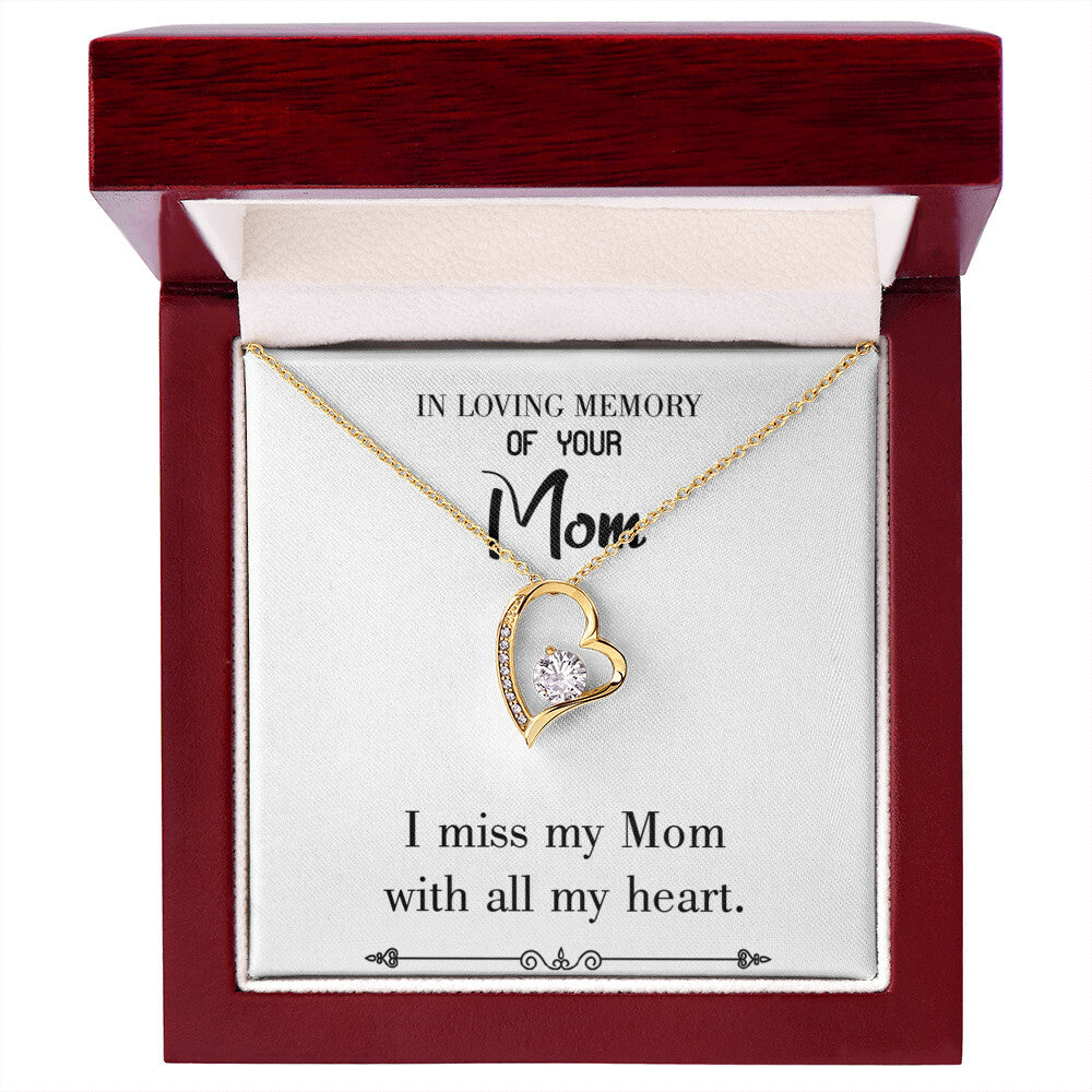 To Mom Remembrance Message With All my Heart White Forever Necklace w Message Card-Express Your Love Gifts