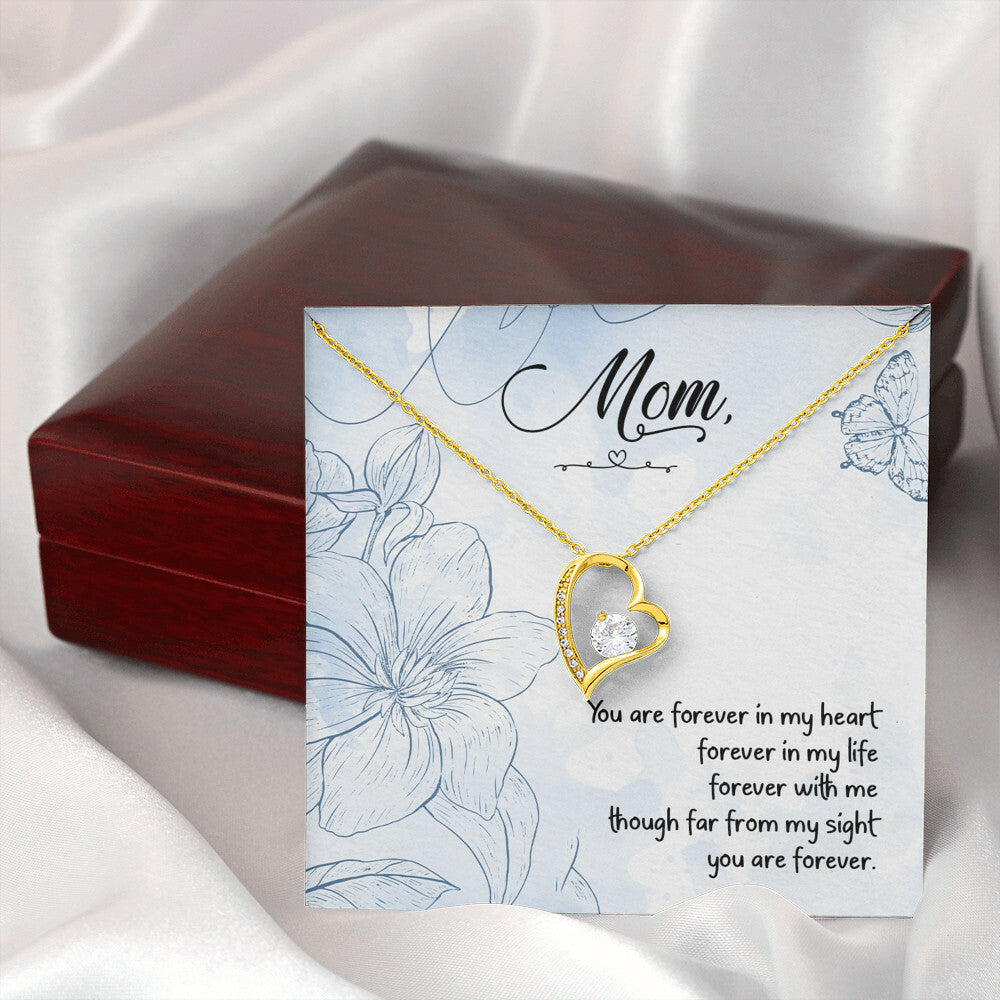 To Mom Remembrance Message You Are Forever in My Heart Forever Necklace w Message Card-Express Your Love Gifts