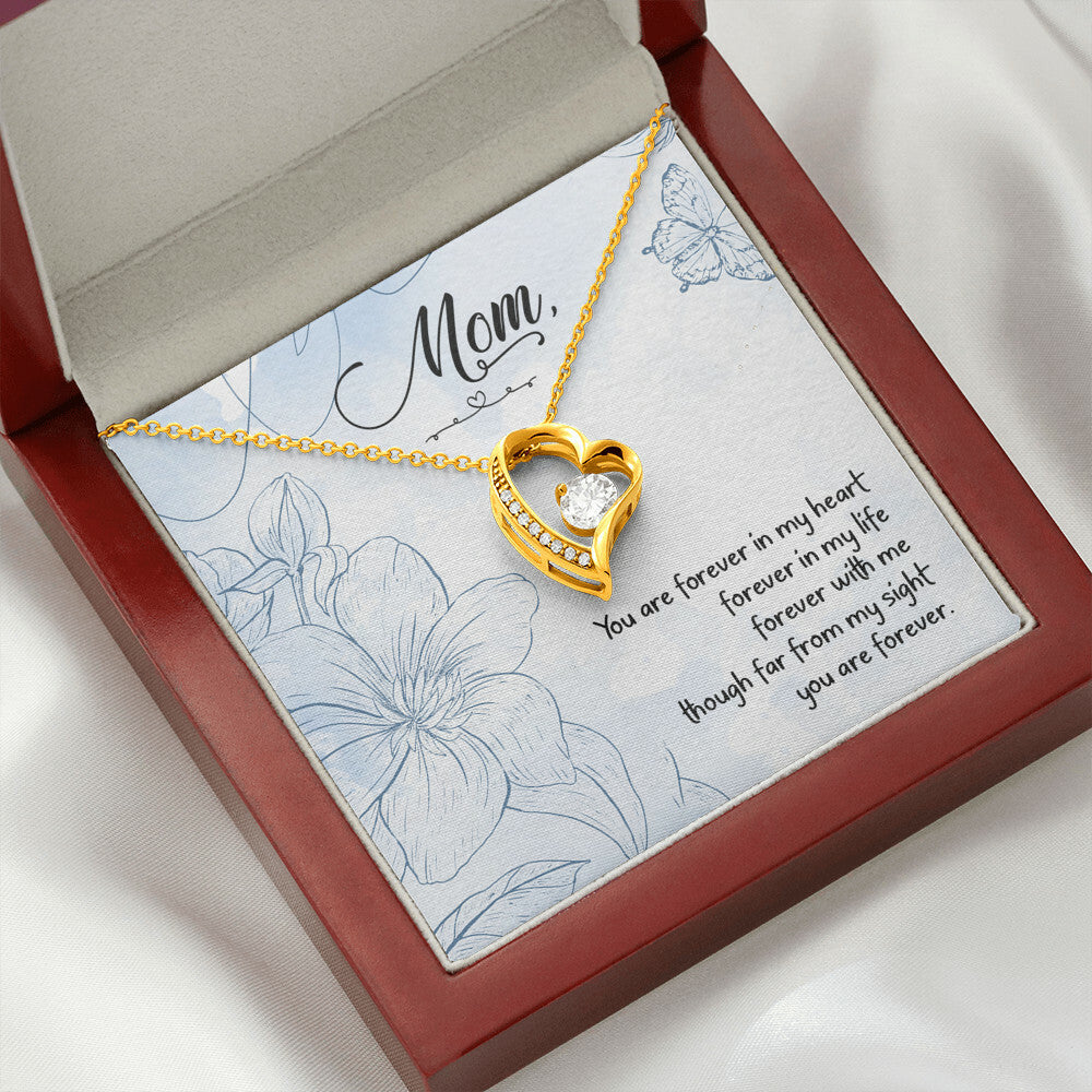 To Mom Remembrance Message You Are Forever in My Heart Forever Necklace w Message Card-Express Your Love Gifts