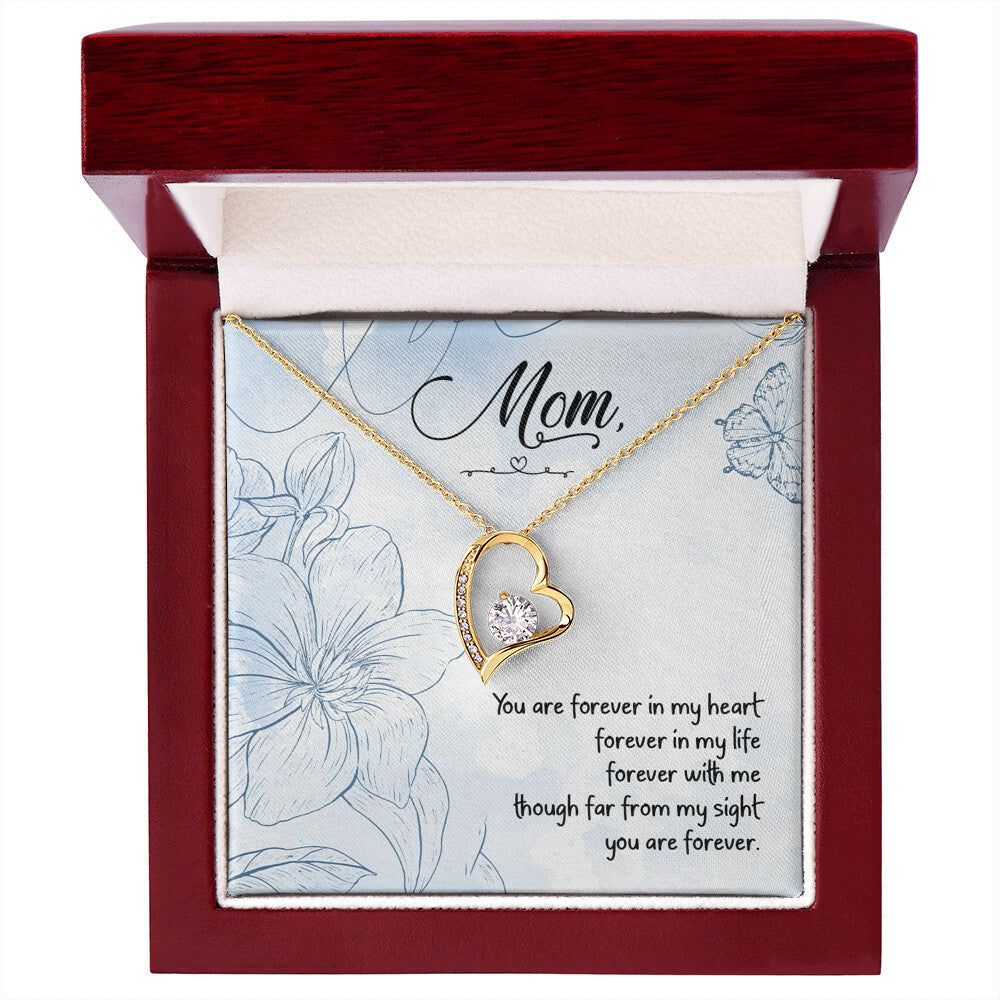 To Mom Remembrance Message You Are Forever in My Heart Forever Necklace w Message Card-Express Your Love Gifts