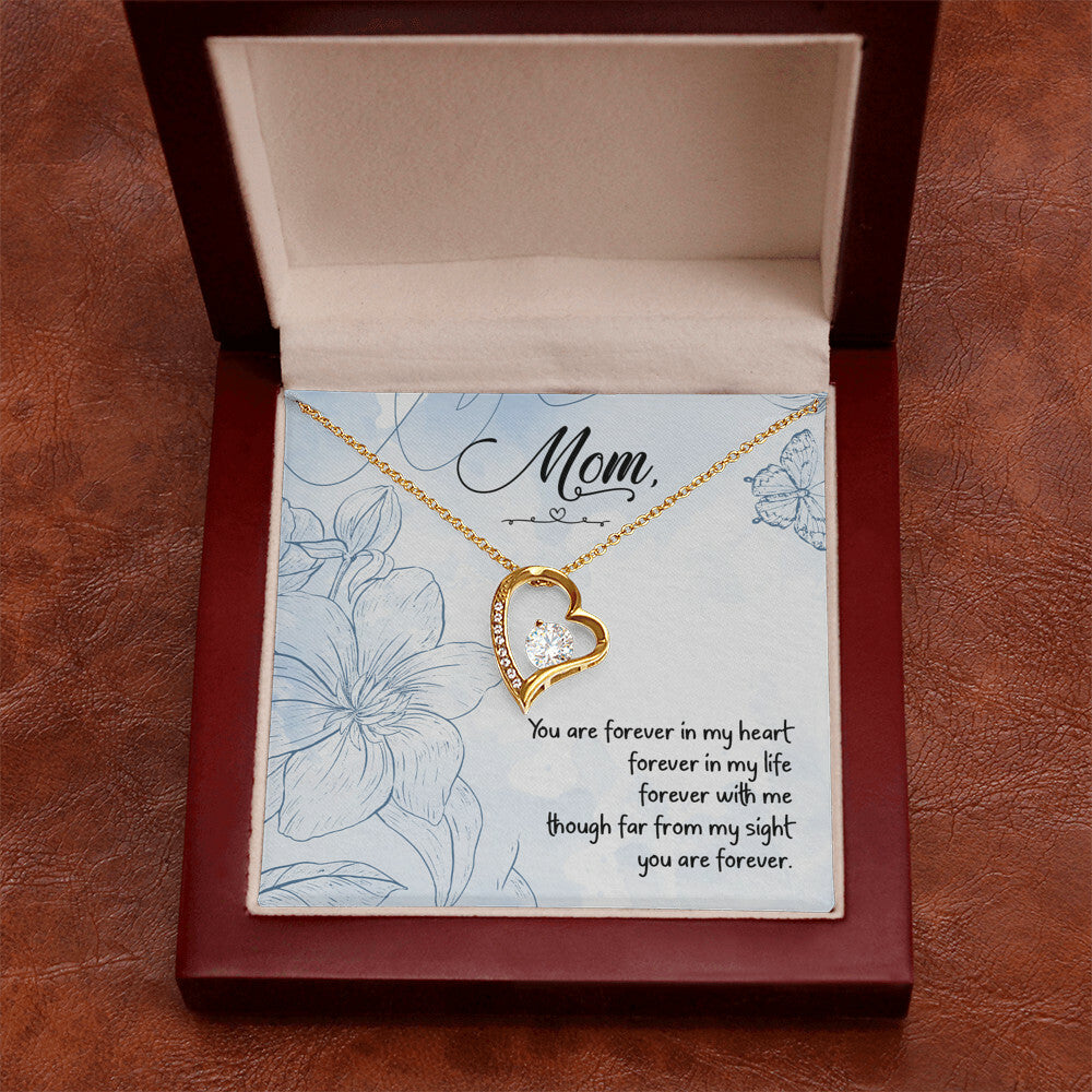 To Mom Remembrance Message You Are Forever in My Heart Forever Necklace w Message Card-Express Your Love Gifts