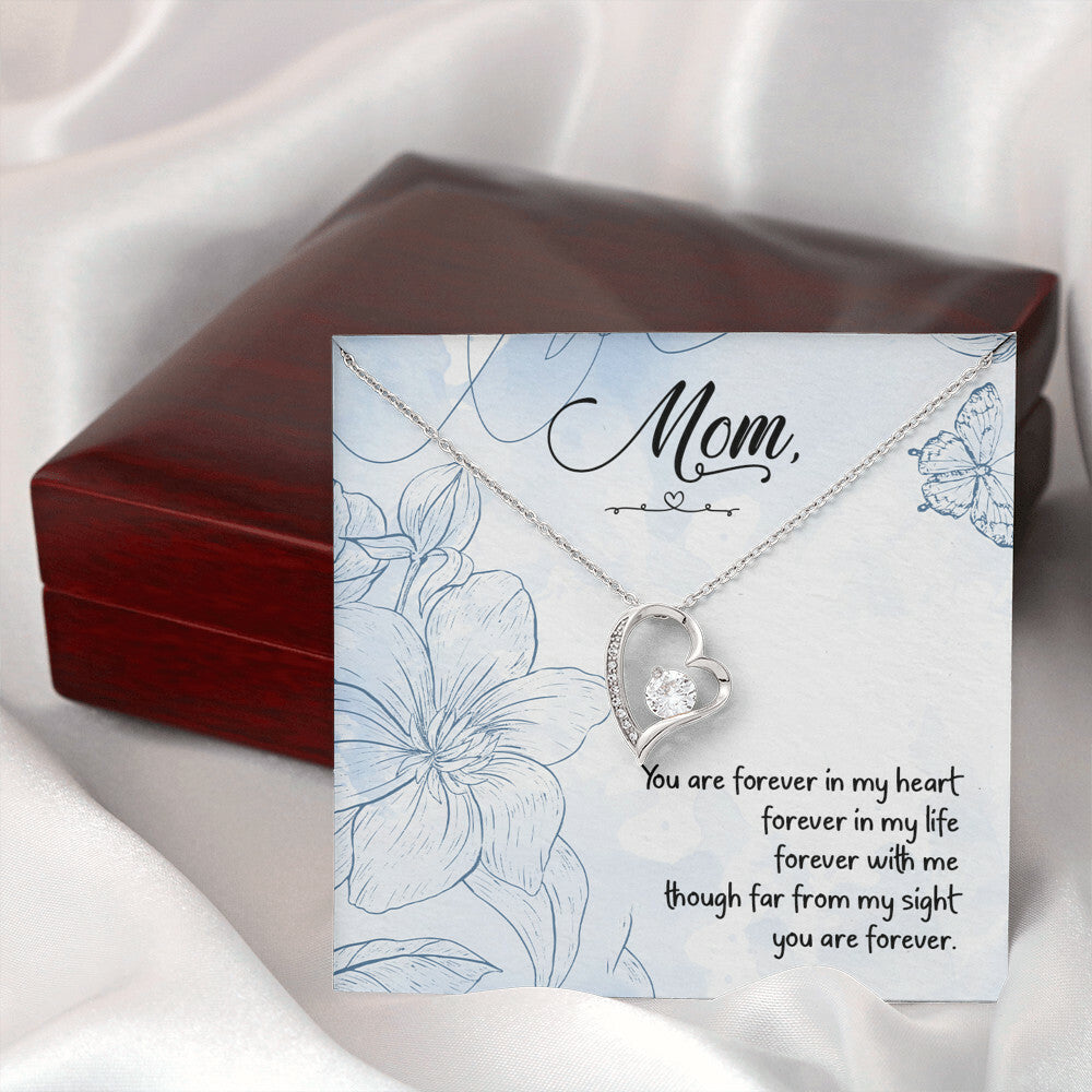 To Mom Remembrance Message You Are Forever in My Heart Forever Necklace w Message Card-Express Your Love Gifts