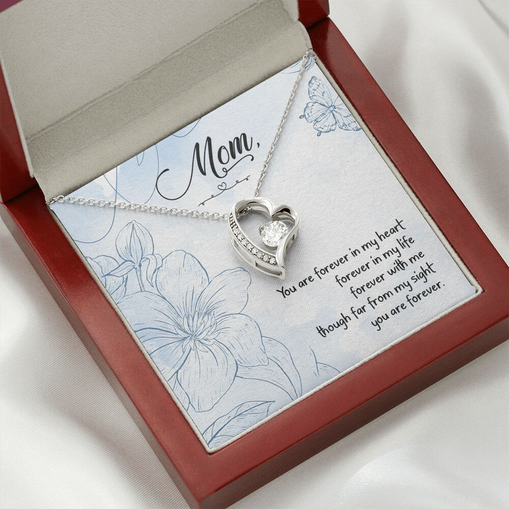 To Mom Remembrance Message You Are Forever in My Heart Forever Necklace w Message Card-Express Your Love Gifts