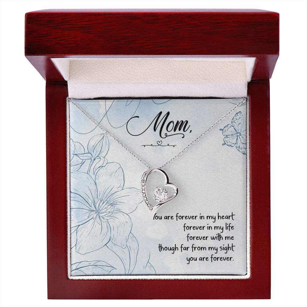 To Mom Remembrance Message You Are Forever in My Heart Forever Necklace w Message Card-Express Your Love Gifts