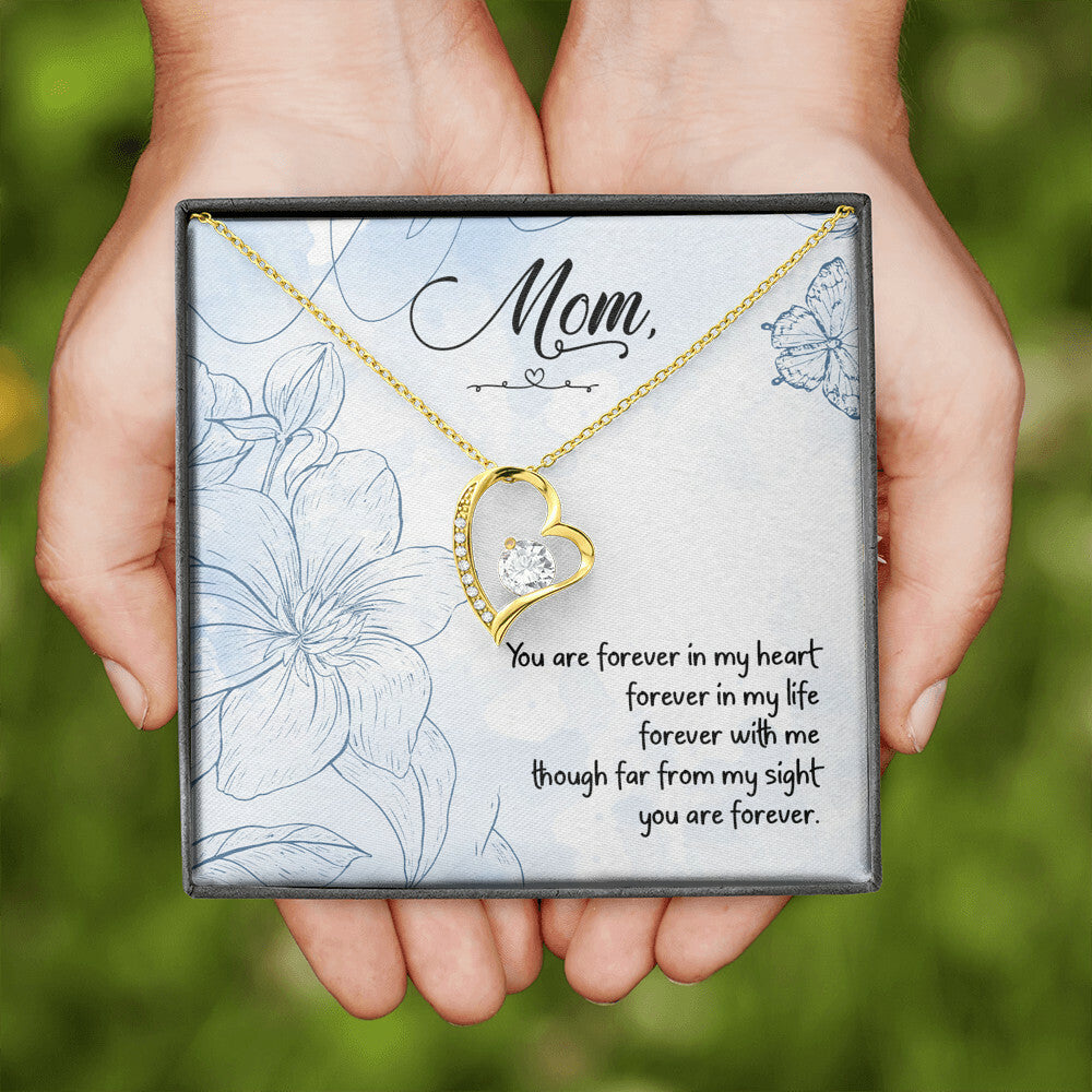 To Mom Remembrance Message You Are Forever in My Heart Forever Necklace w Message Card-Express Your Love Gifts