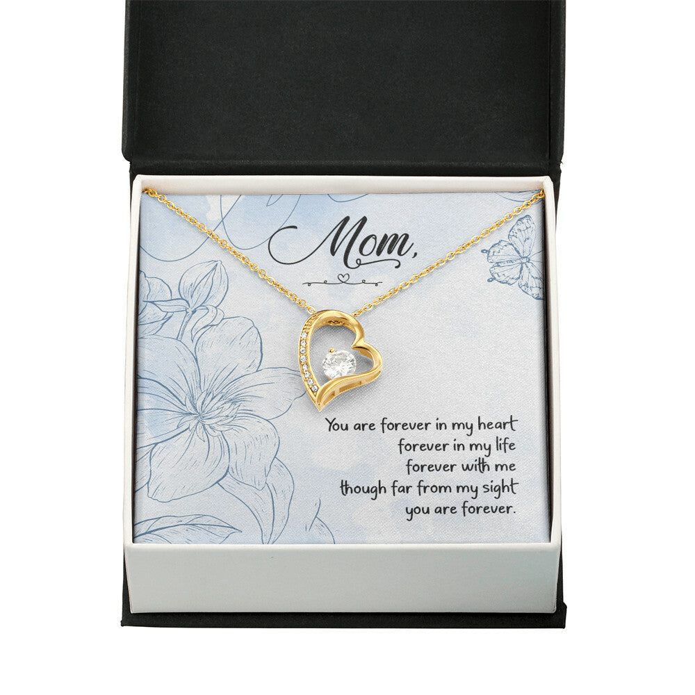 To Mom Remembrance Message You Are Forever in My Heart Forever Necklace w Message Card-Express Your Love Gifts