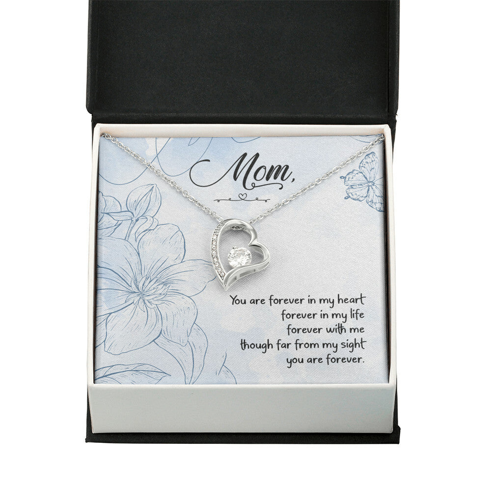 To Mom Remembrance Message You Are Forever in My Heart Forever Necklace w Message Card-Express Your Love Gifts