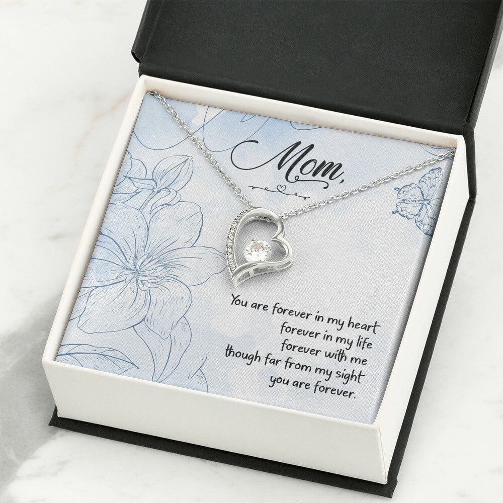 To Mom Remembrance Message You Are Forever in My Heart Forever Necklace w Message Card-Express Your Love Gifts