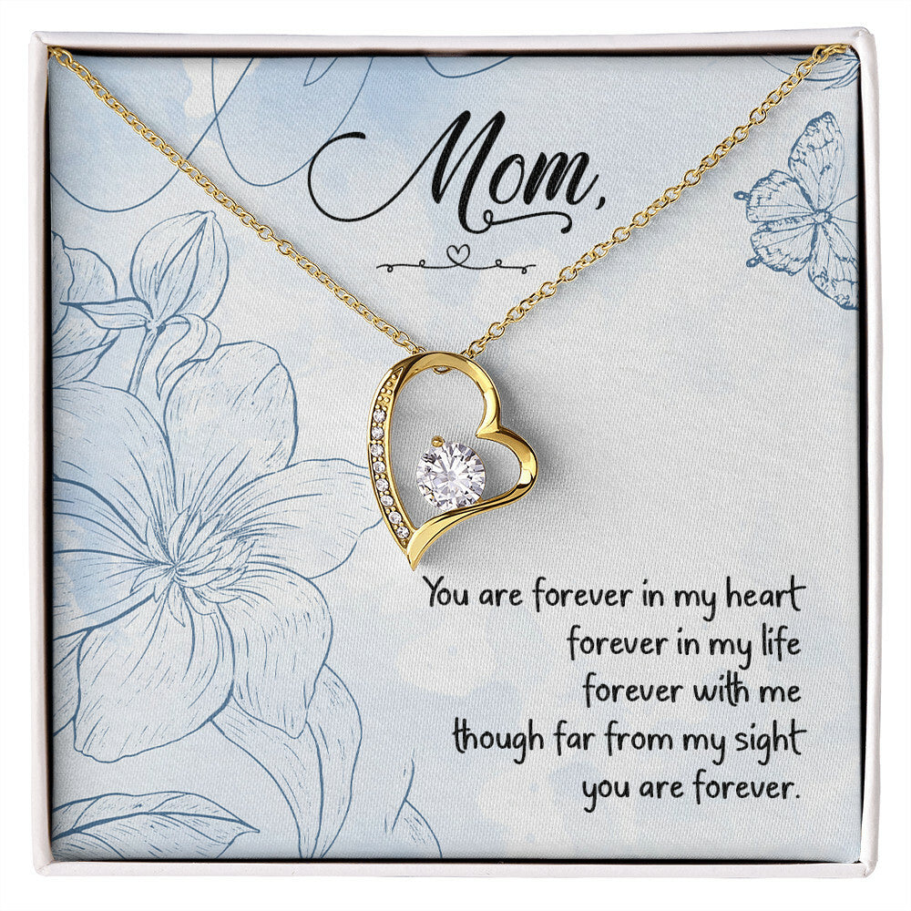 To Mom Remembrance Message You Are Forever in My Heart Forever Necklace w Message Card-Express Your Love Gifts