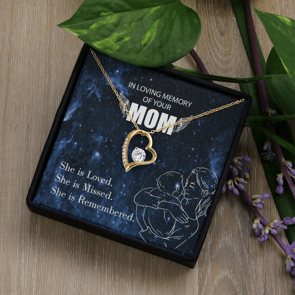 To Mom Remembrance Message You are Loved Forever Necklace w Message Card-Express Your Love Gifts