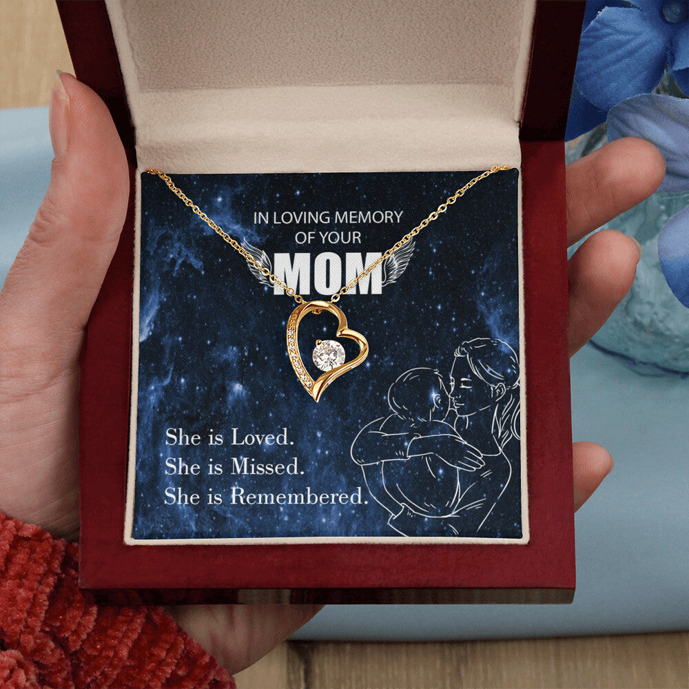 To Mom Remembrance Message You are Loved Forever Necklace w Message Card-Express Your Love Gifts