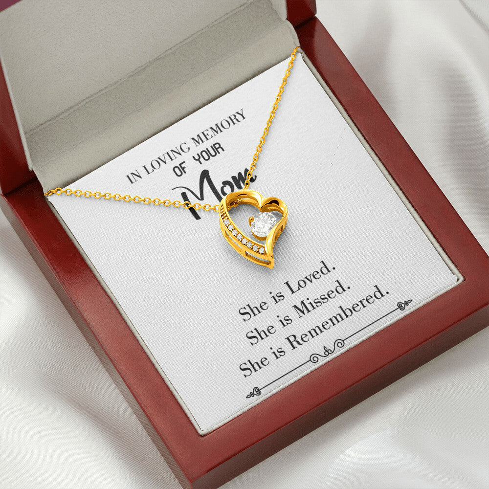 To Mom Remembrance Message You are Loved White Forever Necklace w Message Card-Express Your Love Gifts