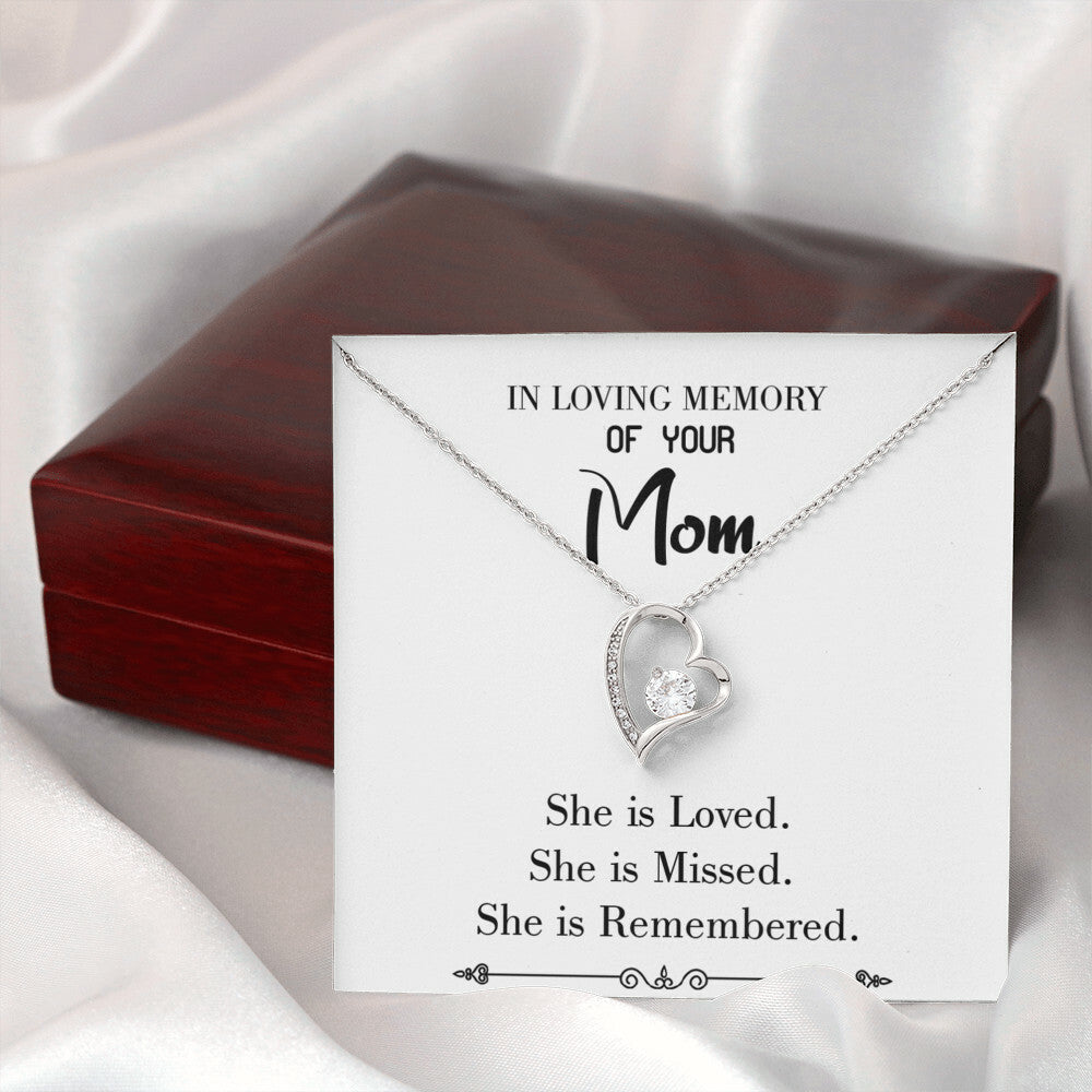 To Mom Remembrance Message You are Loved White Forever Necklace w Message Card-Express Your Love Gifts