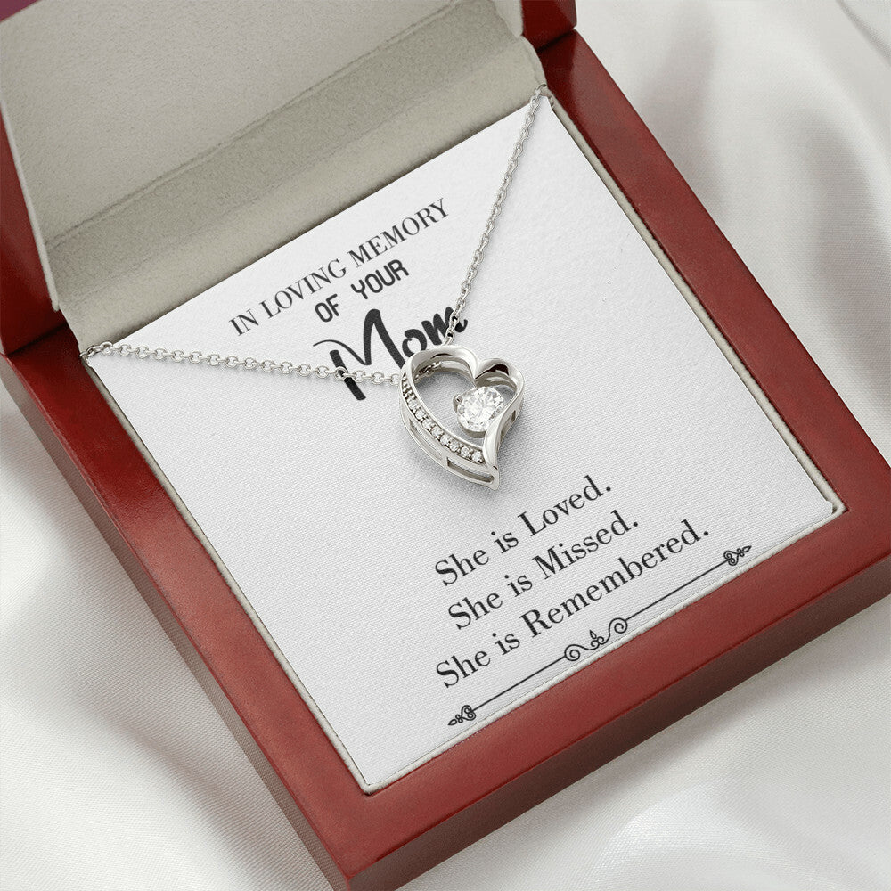 To Mom Remembrance Message You are Loved White Forever Necklace w Message Card-Express Your Love Gifts