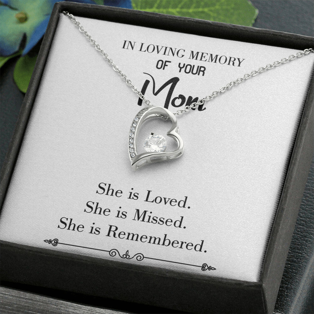 To Mom Remembrance Message You are Loved White Forever Necklace w Message Card-Express Your Love Gifts
