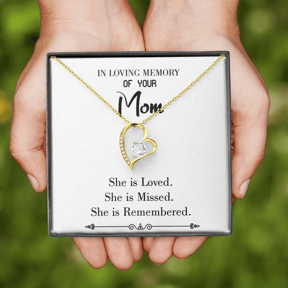 To Mom Remembrance Message You are Loved White Forever Necklace w Message Card-Express Your Love Gifts