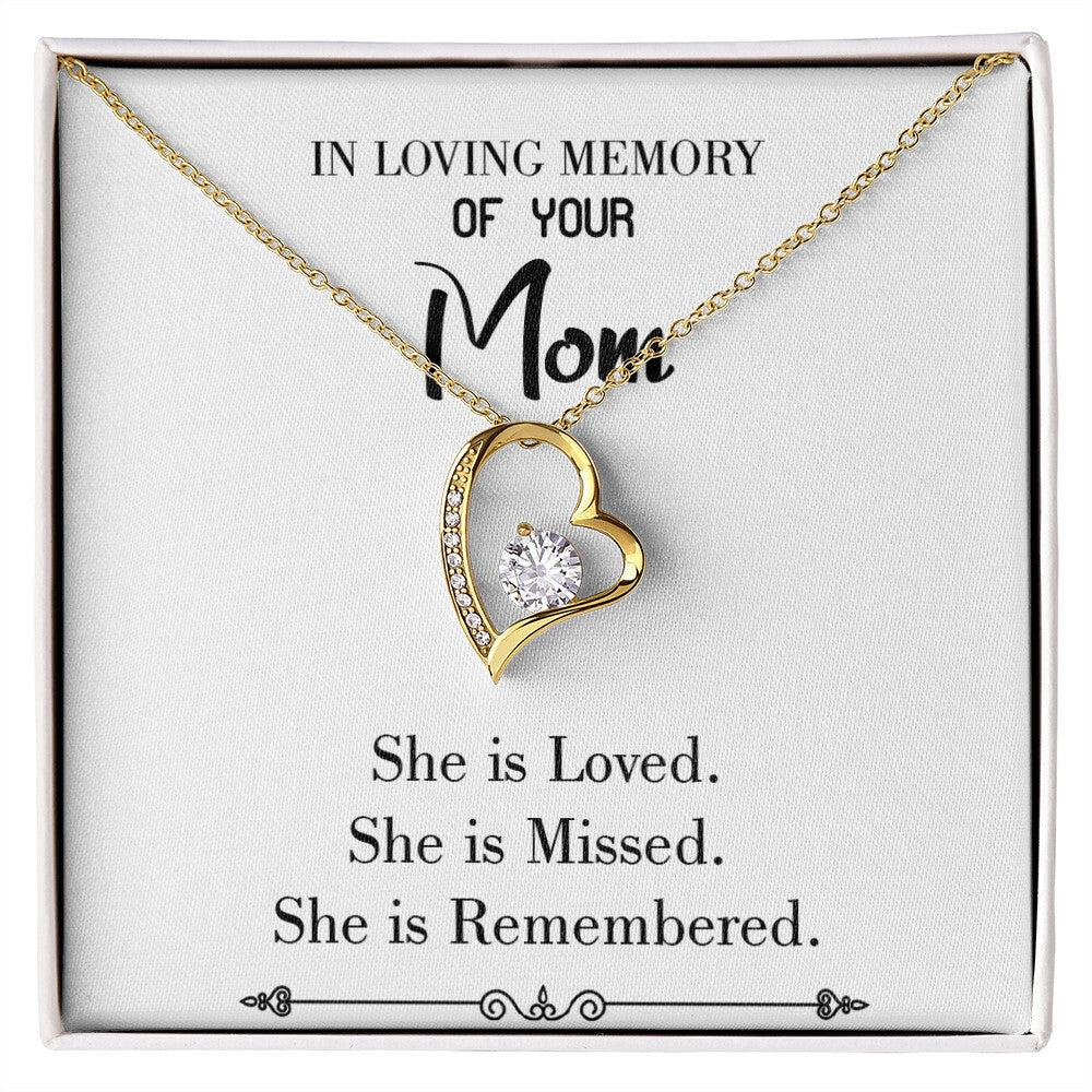 To Mom Remembrance Message You are Loved White Forever Necklace w Message Card-Express Your Love Gifts
