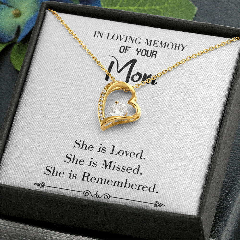 To Mom Remembrance Message You are Loved White Forever Necklace w Message Card-Express Your Love Gifts