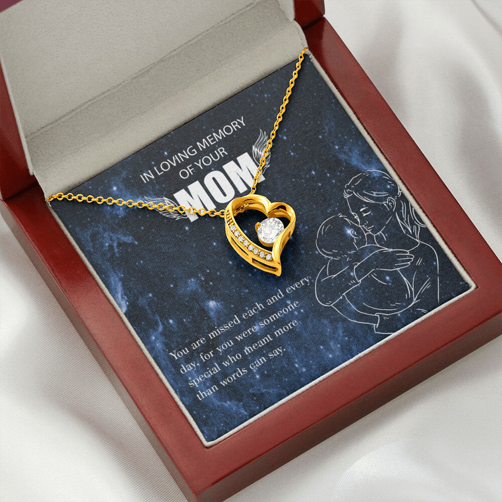 To Mom Remembrance Message You are Missed Forever Necklace w Message Card-Express Your Love Gifts
