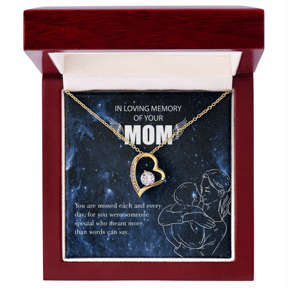 To Mom Remembrance Message You are Missed Forever Necklace w Message Card-Express Your Love Gifts