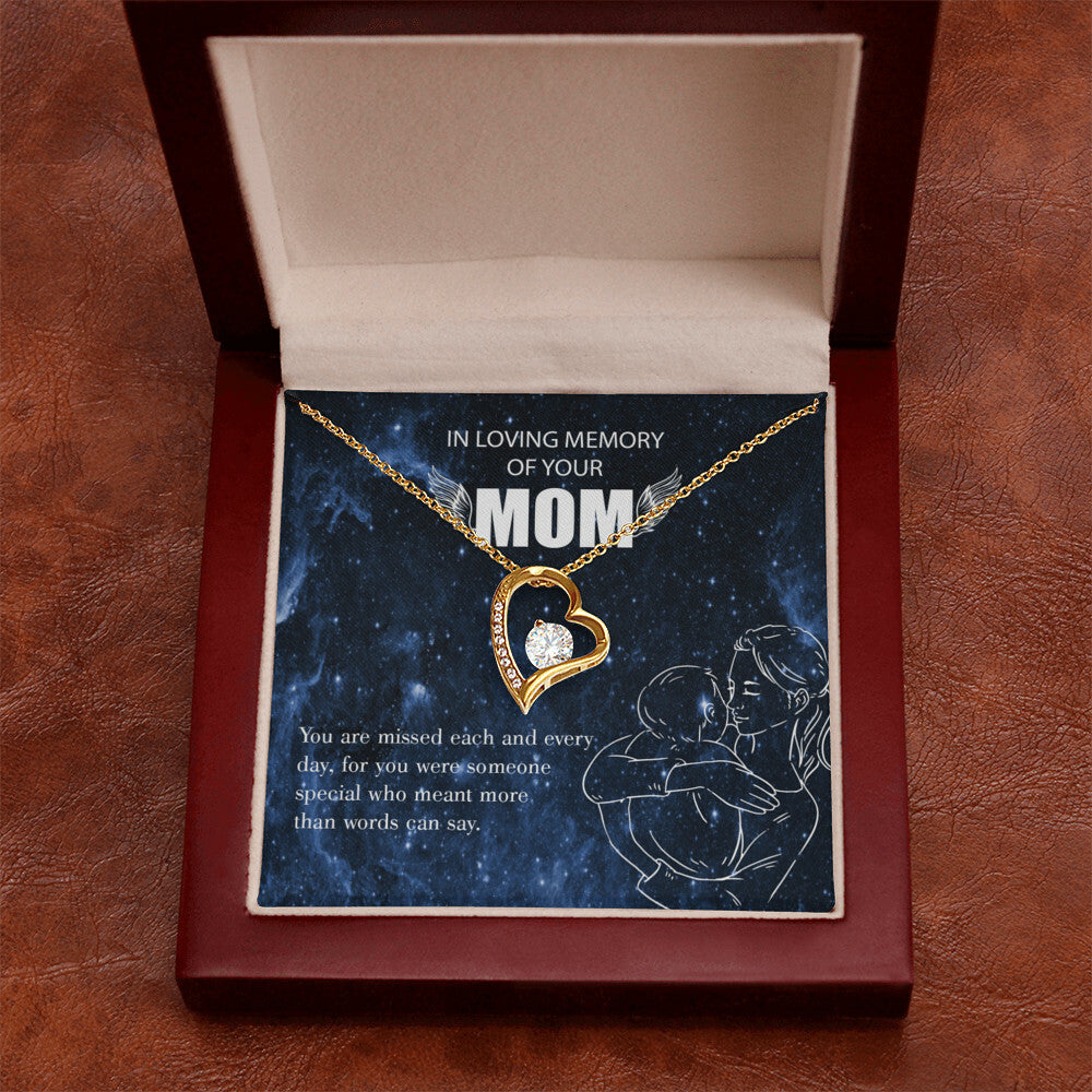 To Mom Remembrance Message You are Missed Forever Necklace w Message Card-Express Your Love Gifts