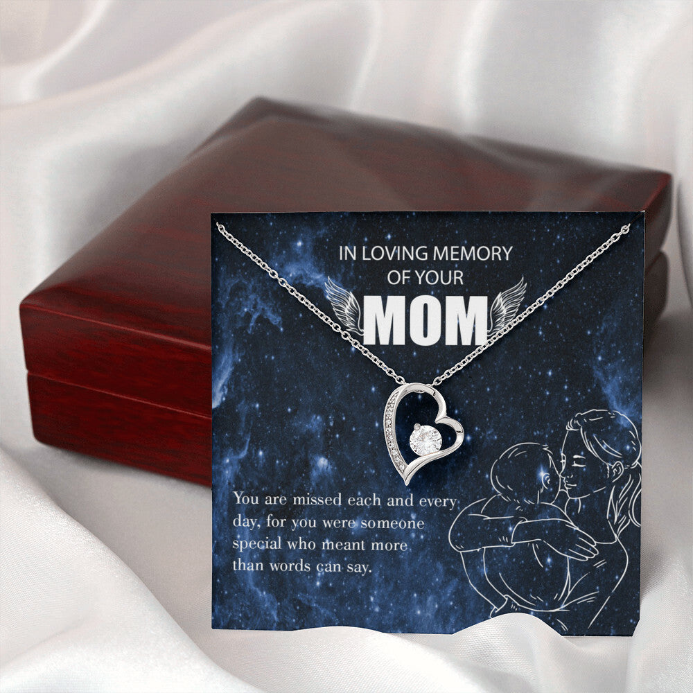 To Mom Remembrance Message You are Missed Forever Necklace w Message Card-Express Your Love Gifts
