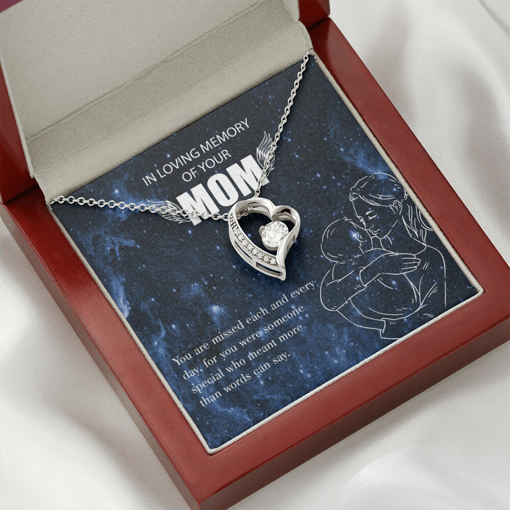 To Mom Remembrance Message You are Missed Forever Necklace w Message Card-Express Your Love Gifts