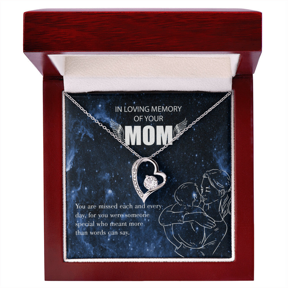 To Mom Remembrance Message You are Missed Forever Necklace w Message Card-Express Your Love Gifts