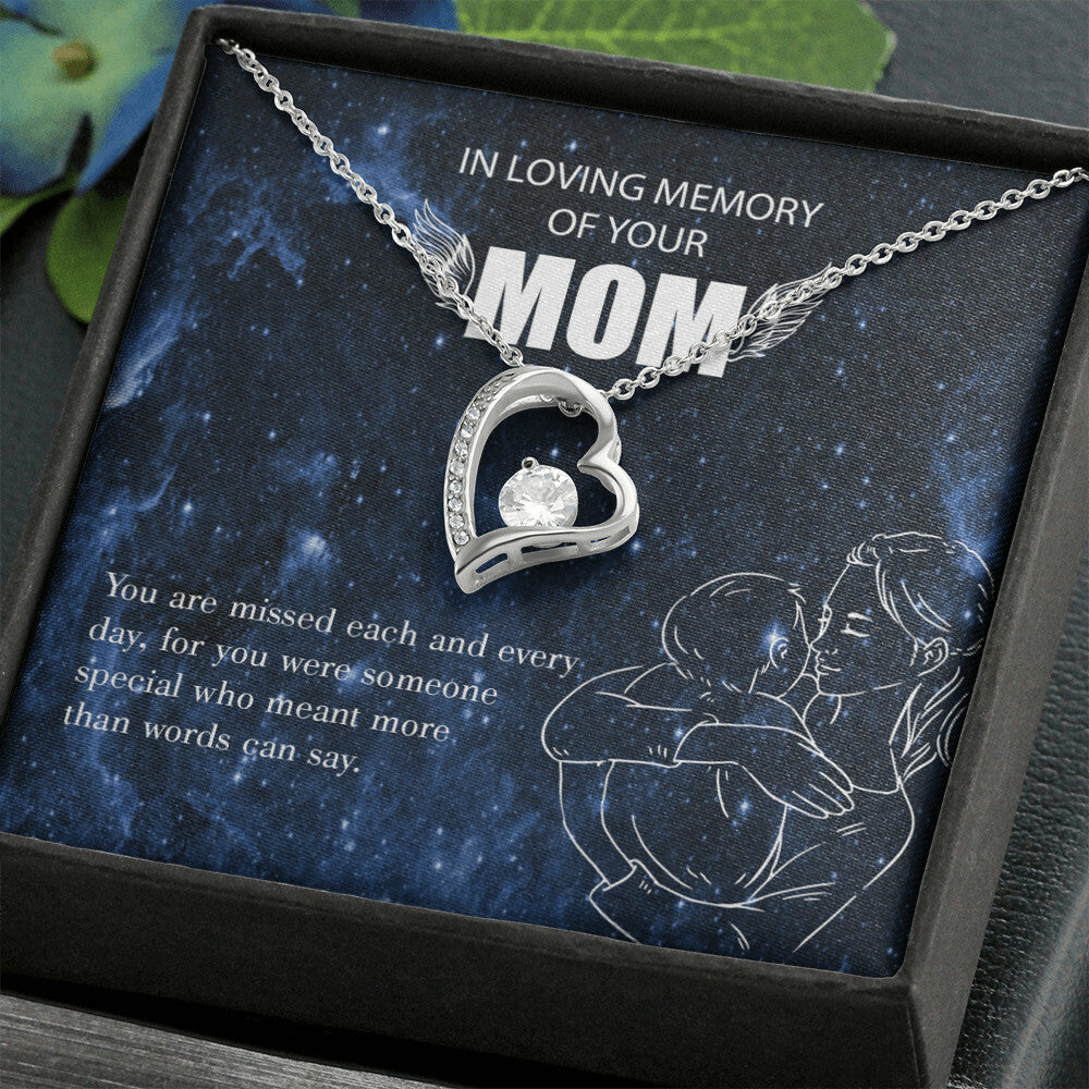 To Mom Remembrance Message You are Missed Forever Necklace w Message Card-Express Your Love Gifts