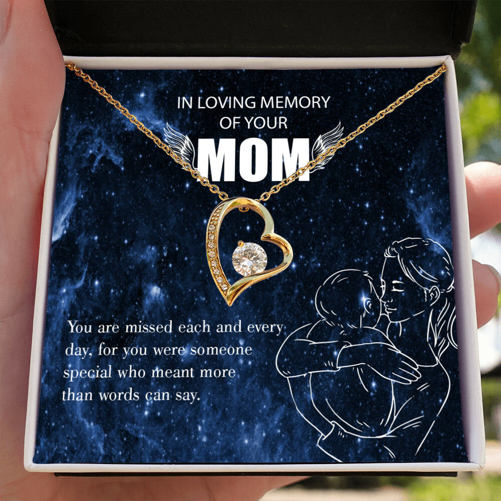 To Mom Remembrance Message You are Missed Forever Necklace w Message Card-Express Your Love Gifts