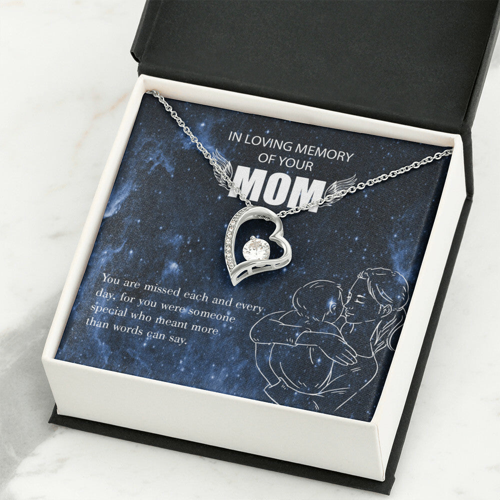 To Mom Remembrance Message You are Missed Forever Necklace w Message Card-Express Your Love Gifts