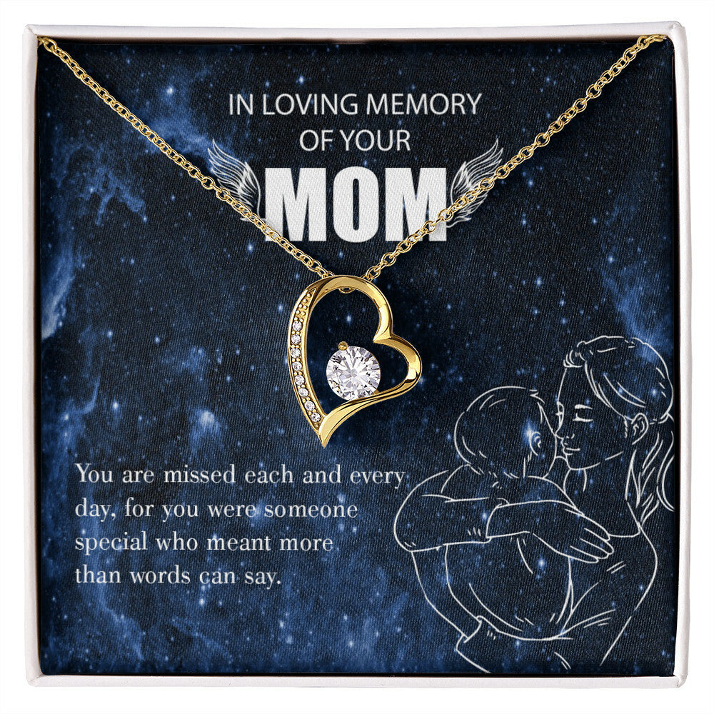 To Mom Remembrance Message You are Missed Forever Necklace w Message Card-Express Your Love Gifts