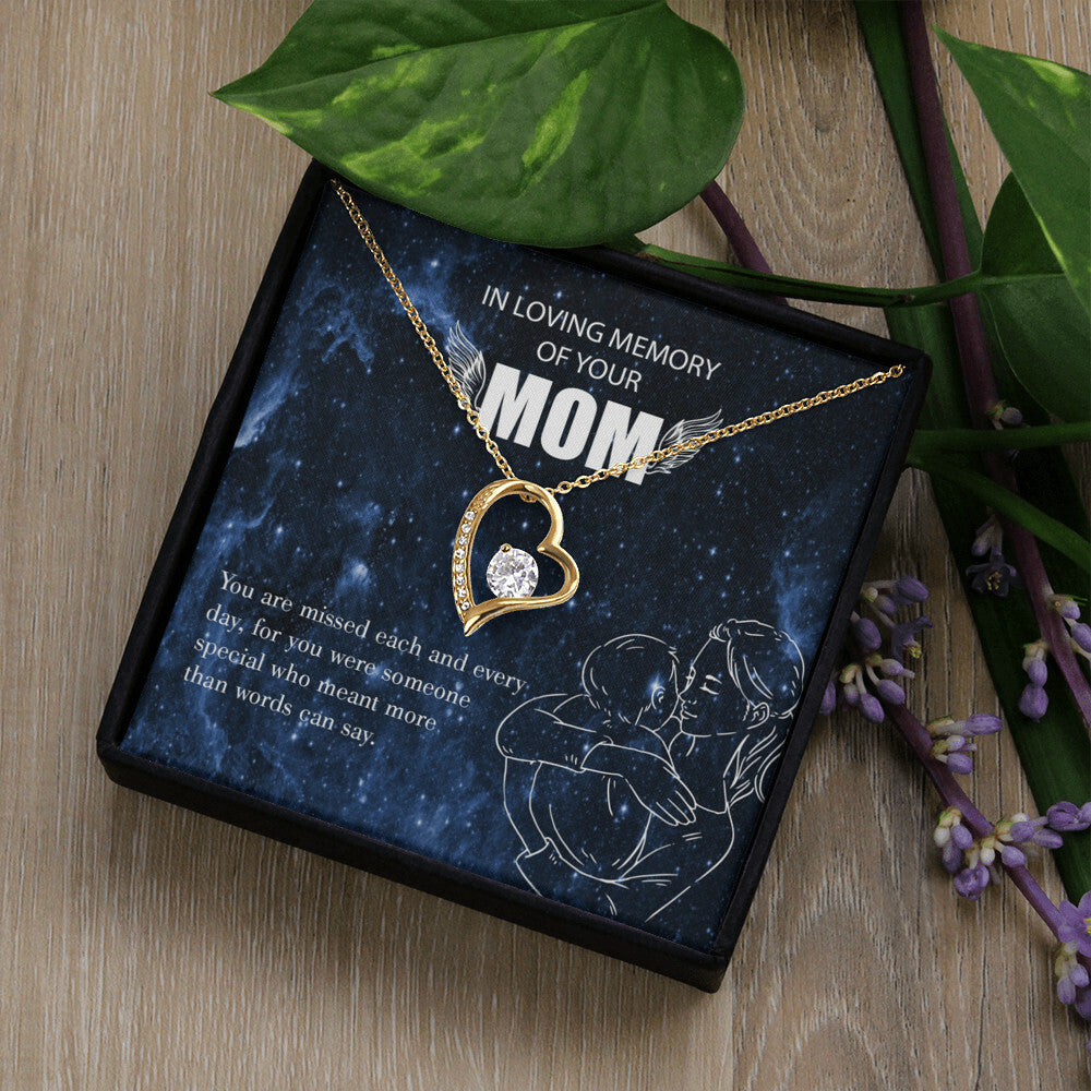 To Mom Remembrance Message You are Missed Forever Necklace w Message Card-Express Your Love Gifts