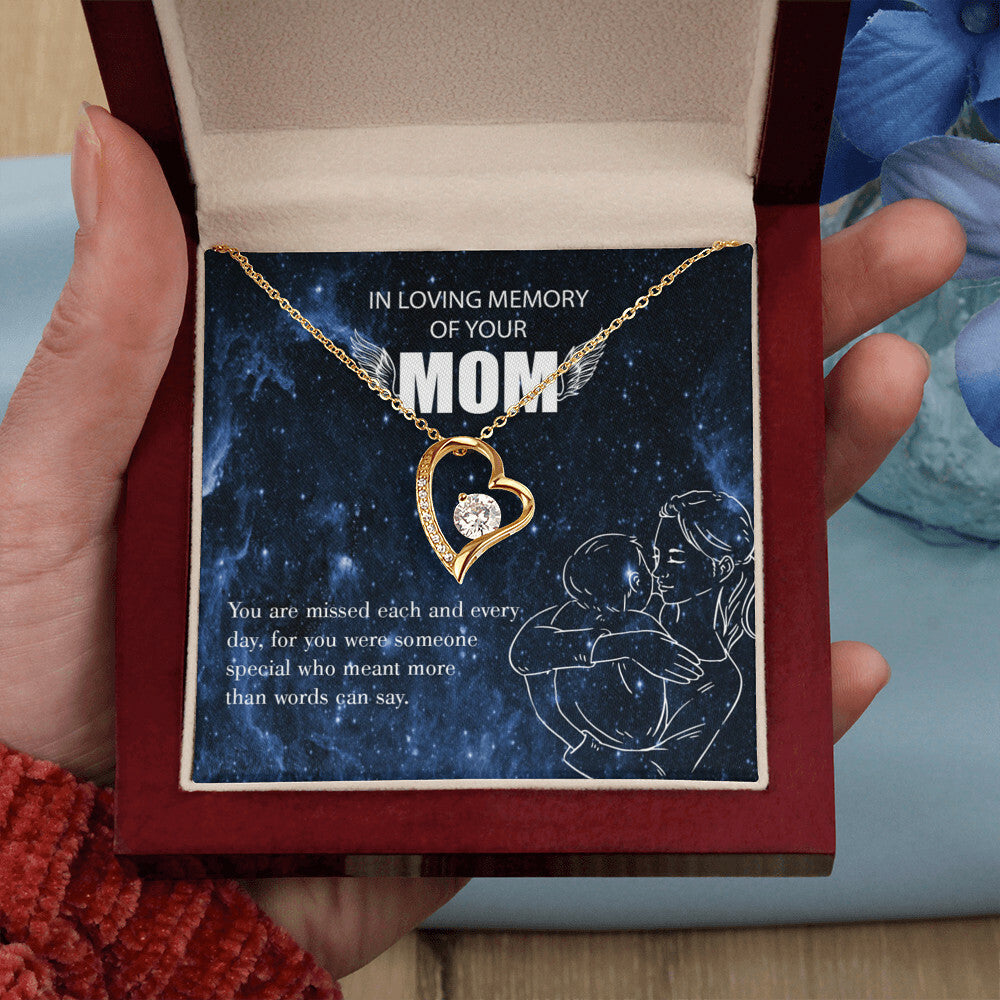 To Mom Remembrance Message You are Missed Forever Necklace w Message Card-Express Your Love Gifts