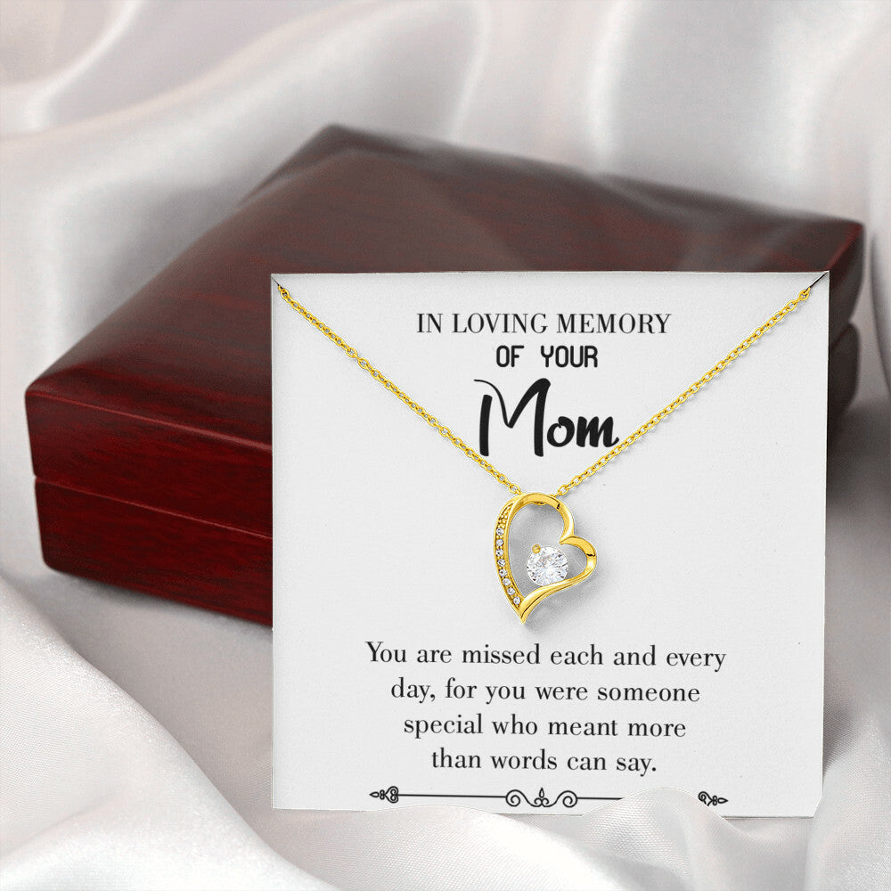 To Mom Remembrance Message You are Missed White Forever Necklace w Message Card-Express Your Love Gifts