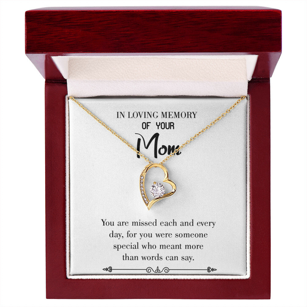 To Mom Remembrance Message You are Missed White Forever Necklace w Message Card-Express Your Love Gifts