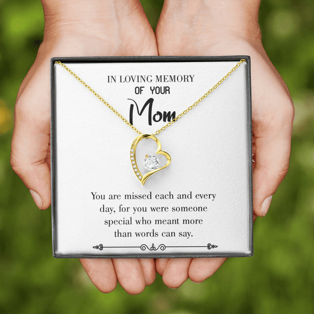 To Mom Remembrance Message You are Missed White Forever Necklace w Message Card-Express Your Love Gifts