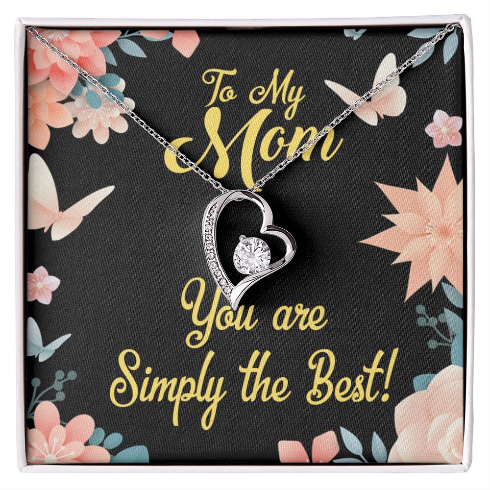 To Mom Simply the Best Forever Necklace w Message Card-Express Your Love Gifts
