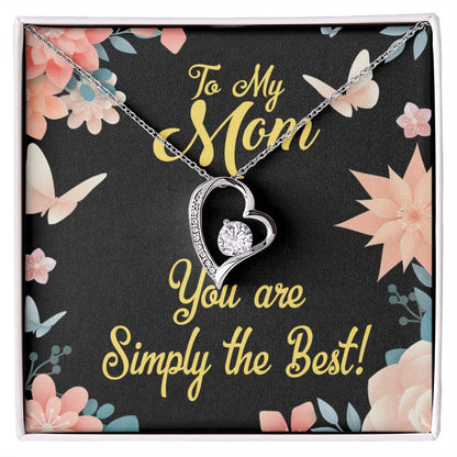To Mom Simply the Best Forever Necklace w Message Card-Express Your Love Gifts