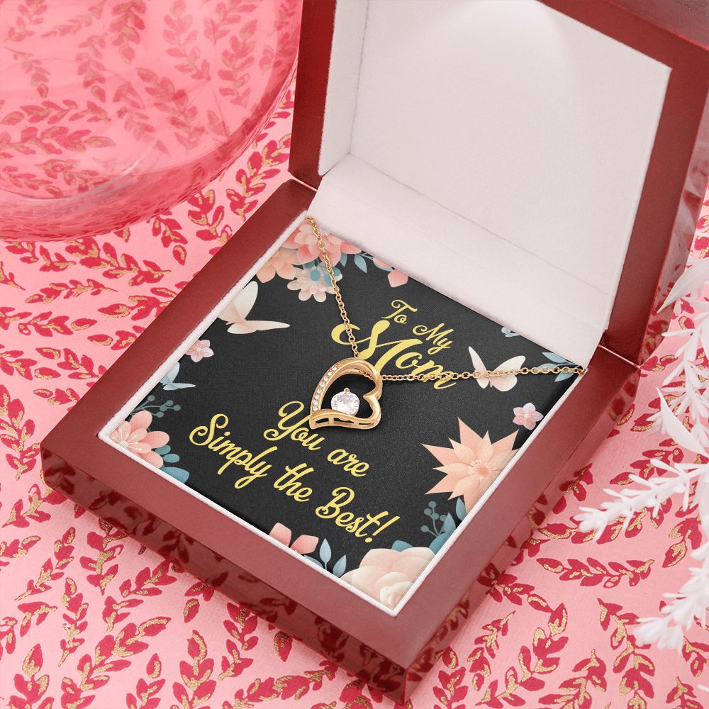 To Mom Simply the Best Forever Necklace w Message Card-Express Your Love Gifts