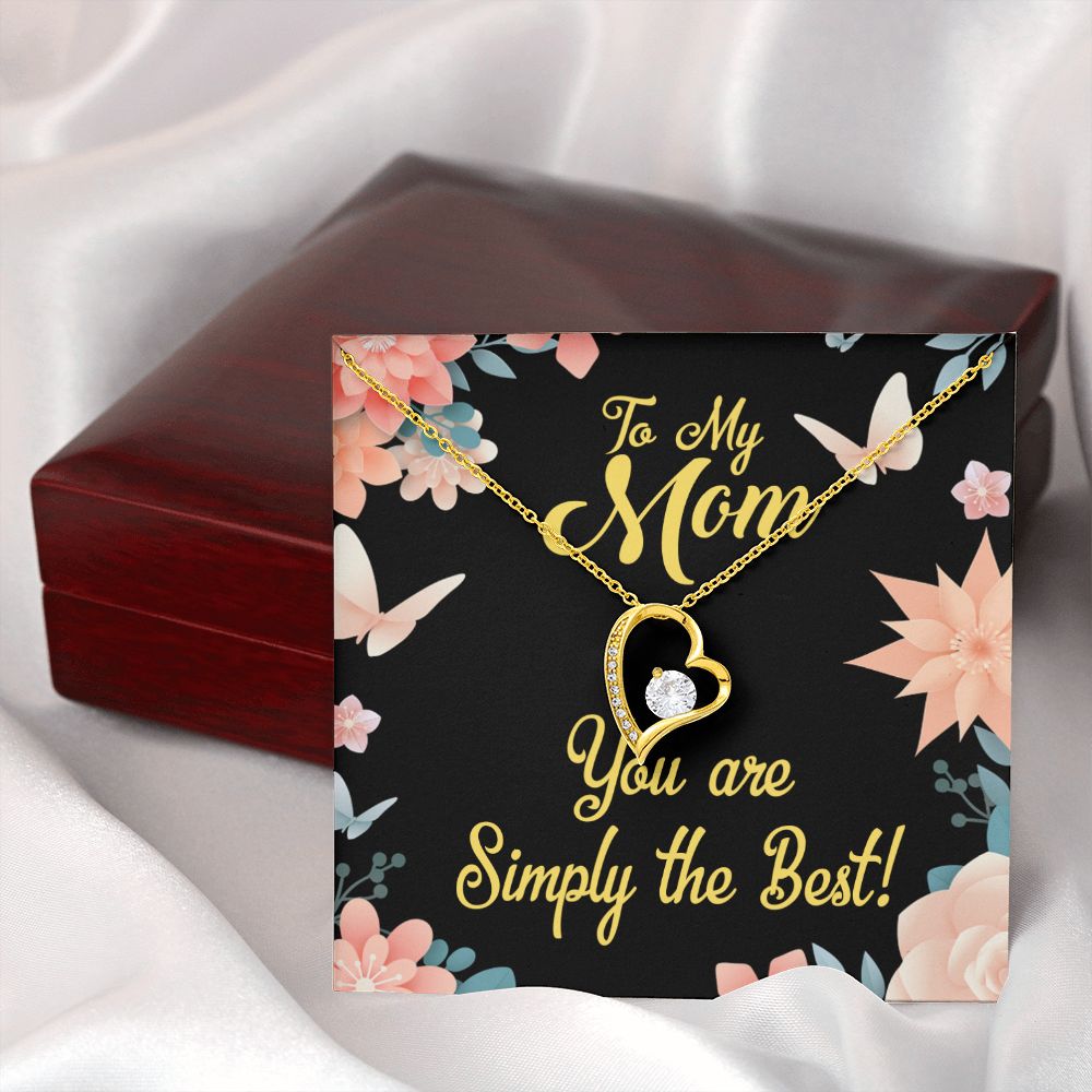 To Mom Simply the Best Forever Necklace w Message Card-Express Your Love Gifts