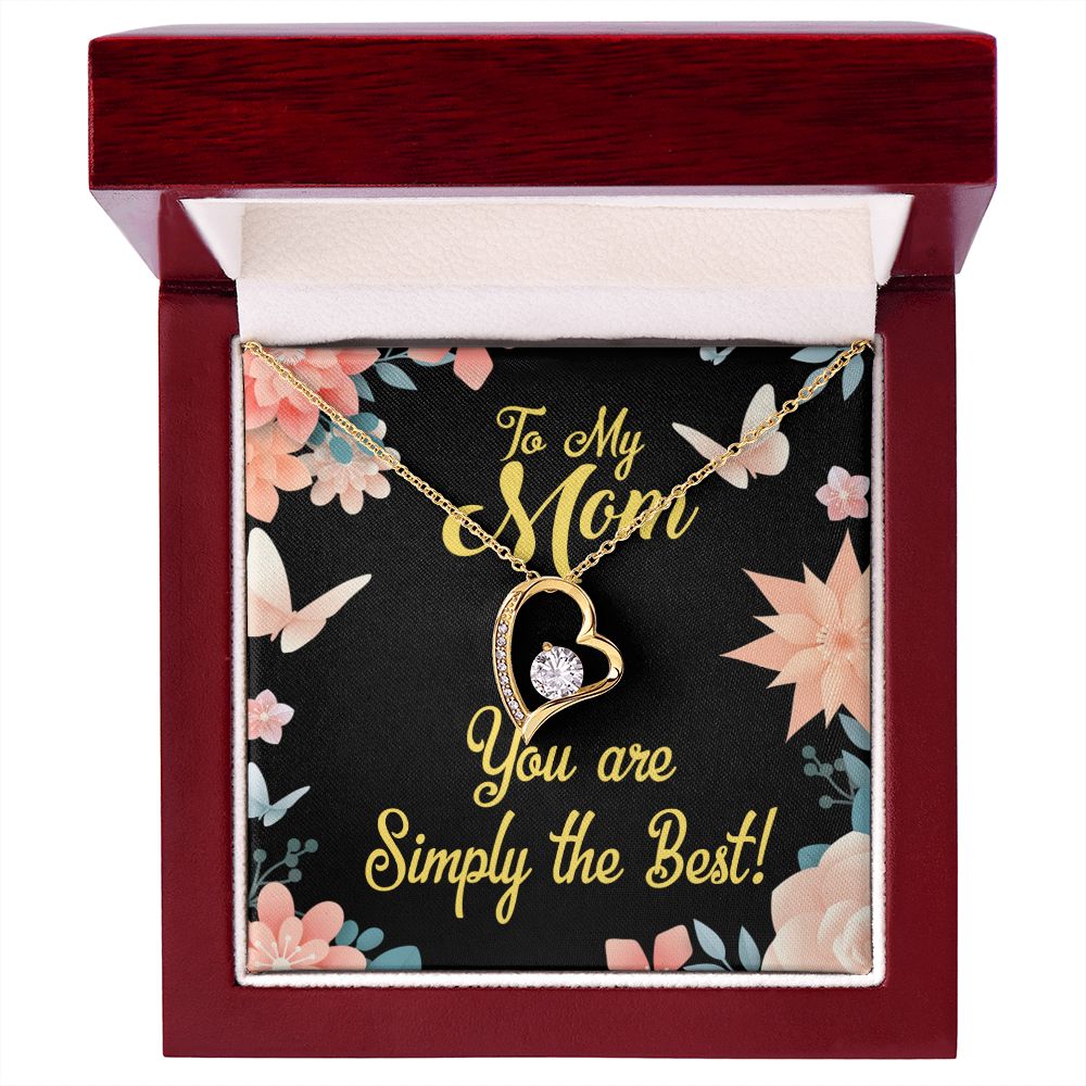 To Mom Simply the Best Forever Necklace w Message Card-Express Your Love Gifts